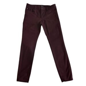 Ann Taylor Women's 6P Burgundy The Skinny Curvy Fit Stretchy Cotton Blend Pants